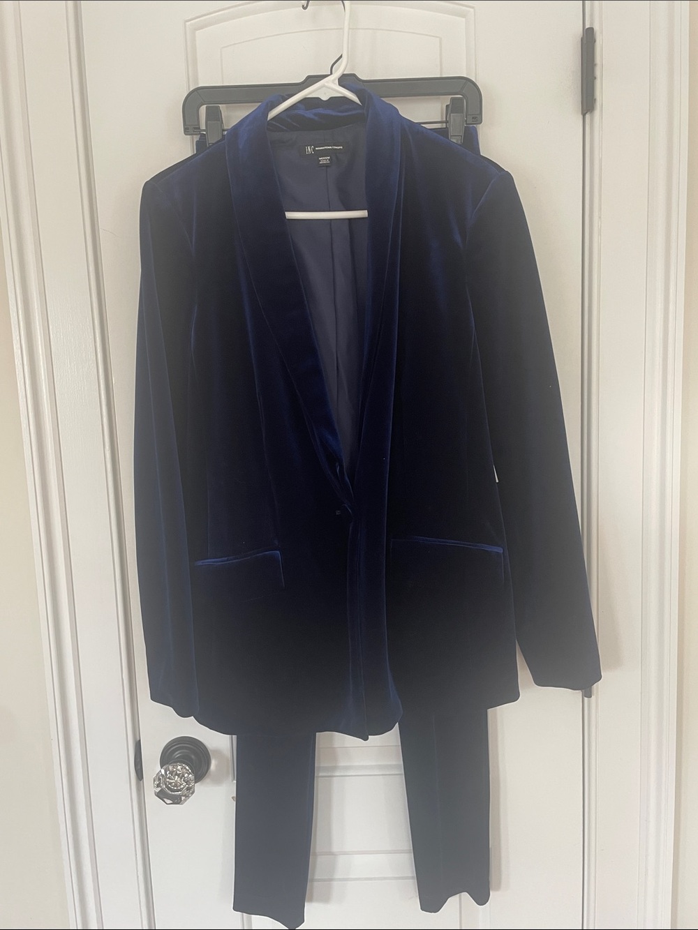 NWT-INC Women's Deep Navy Velvet Blazer&Pants